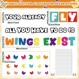gisgfim Classroom Bulletin Board Decoration Set Wall Door Decor Colorful Classroom Decorations for Kindergarten Preschool Elementary Middle School(Your Wings Already Exist)