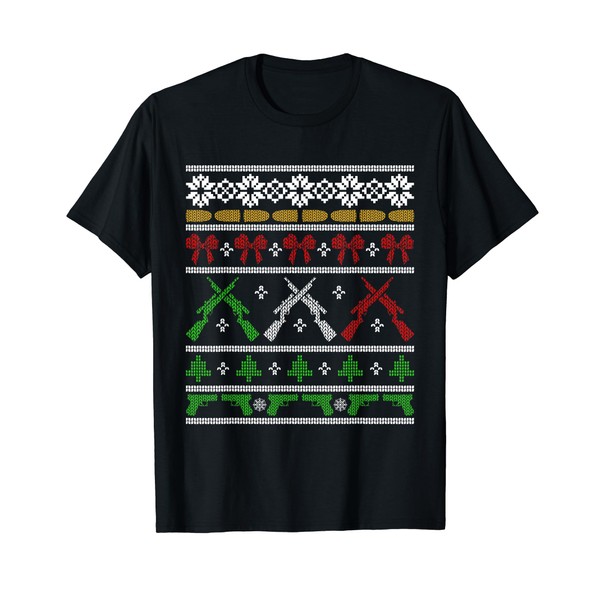 Guns For Christmas Ugly Sweater Gun Right Hunting Military T-Shirt,