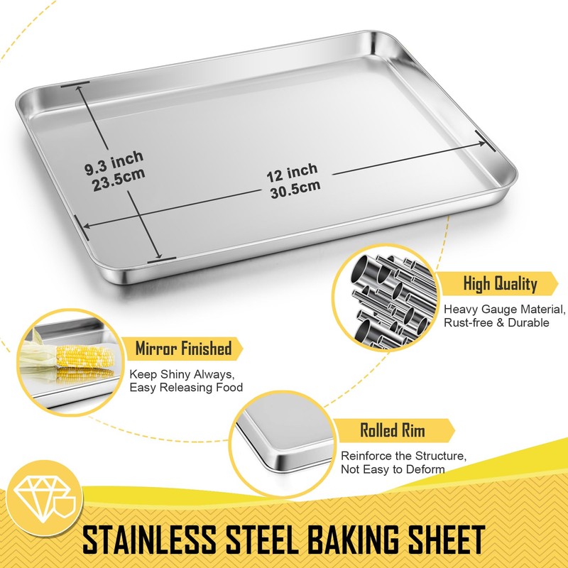 12.5 Inch Baking Sheet Pan with Cooling Rack Set, Joyfair