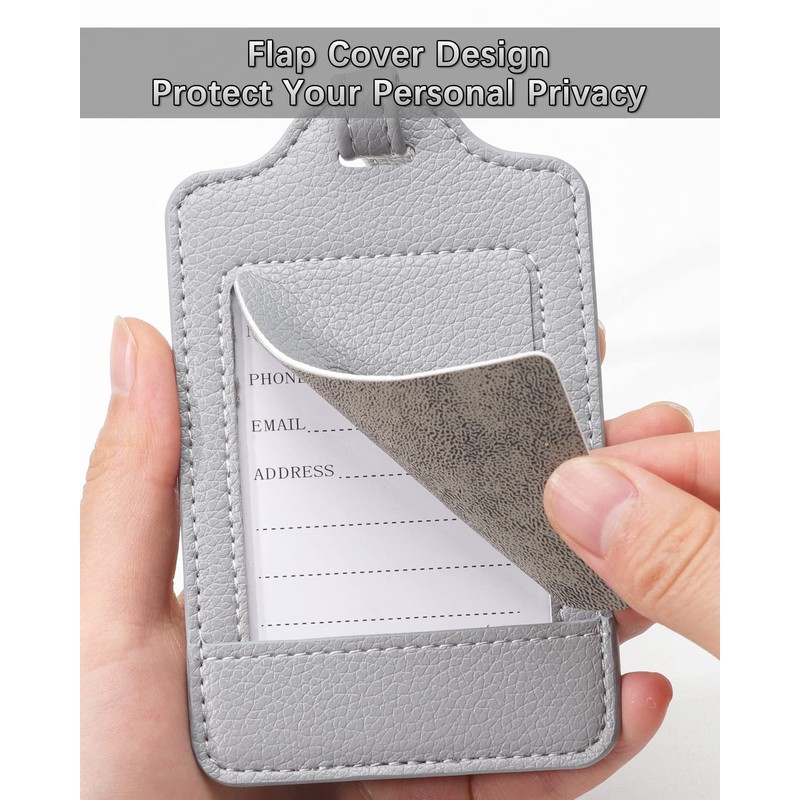 Teskyer 3 Pack Luggage Tags for Suitcases, Luggage Labels, Microfiber