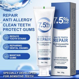 tebazoew Pastas Dentales Con Hidroxiapatita Para Proteger El Esmalte Y Fortalecer Los Dientes, Fórmula Sin Flúor Para Dientes Sensibles, Fórmula Suave Y Eficaz, Menta Suave, Aliento Fresco(1 Unidad) 1