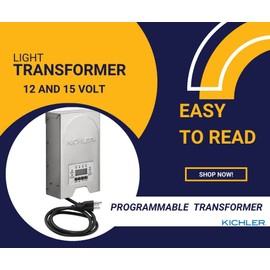 Kichler 12217-200 Watt 12V/15V Multi-Tap Low Voltage Outdoor Landscape Transformer with Digital Timer and Built in Surge Protector - Weatherproof