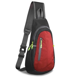 TITECOUGO Small Sling Bag Lightweight Crossbody Bag for Women Men Hiking Backpack Travel Shoulder Bag Chest Daypack for Gym Work Casual Cycling Outdoor Sports Black Red
