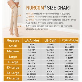 NURCOM 15-20 mmHg Compression Stockings for Women & Men, Footless