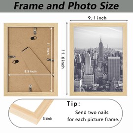 RUN HELIX 8.5x11 Picture Frame,Document Frame Certificate Frames Display Diplomas 8.5x11 Inch Standard Paper Frame with Stand Oak Frame Wall and Tabletop Display Oak