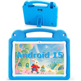 Ruufuuxy Kids Tablet 10 Inch Android 15 Tablet for Kids Ages 3-15, A523 Octa-Core with Case, Parental Controls,8GB+64GB Storage (Expand 1TB), 2.4G&5G WiFi6, BT4.2, Blue