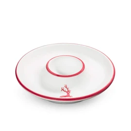 GMUNDNER KERAMIK Egg Cup Smooth Diameter 12 cm Bordeaux Red Deer Crockery Handmade in Austria