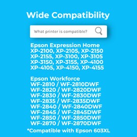 Cartridgeify 603XL Printer Cartridges Compatible with Epson 603 XL Black for Workforce WF-2810 WF-2830 WF-2835 WF-2840 WF-2850, Expression Home XP-2100 XP-2105 XP-3100 XP-3105 XP-3150 XP-4100 XP-4105