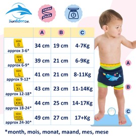 Konfidence Splashy Nappy – Reusable Eco-Friendly Swim Nappy Cover Made Using Recycled Plastics (3–36mths) Leak Proof Design - Machine Washable (Splashy Strawberry, 3-6 Months)