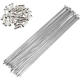 SENQI Bicycle Stainless Steel Spokes 80mm-297mm with Copper Cap 36pcs(257mm/Silver)