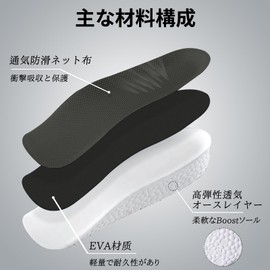 [Kozzim] Secret Insole, Arch Support, Athletic, Half Size, No Mix, U-Shaped Heel Height, Insole, Shock Absorption, Anti-Slip, Ultra Lightweight, Height [0.6 inches (1.5 cm), 1.0 inches (2.5 cm), 1.4 inches (3.5 cm), Gray)