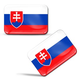 Skino Eu® 2 x 3D Stickers Slovakia Flag F 103