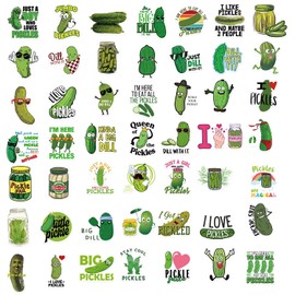 Pickle Sticker Cucumber Sticker Set 50 Pieces Cute Decoration for Car Laptop Skateboard Bicycle Moped Motorcycle Bicycle Computer Suitable for Adults Children