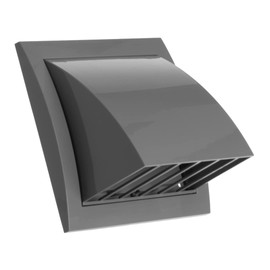 EUROPLAST Ventilation Grille Diameter 100 mm Grey Exhaust Hood Ventilation with Backflow Flap Plastic Ventilation Hood