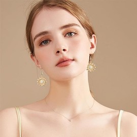 YEELEWO Collares de Mujer, Pendientes Girasol Conjunto Collar, Alta joyería femenina, Regalo de cumpleaños para mamá esposa novia hija, regalo de San Valentín.