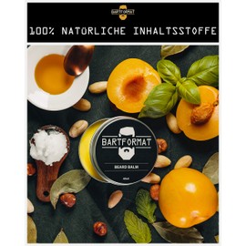 BARTFORMAT Men's Beard Balm with Shea Butter, Apricot, Jojoba and Argan Oil for Smooth Beard Hair - Perfect Beard Care and Styling - Absorbs Quickly - Particularly Economical