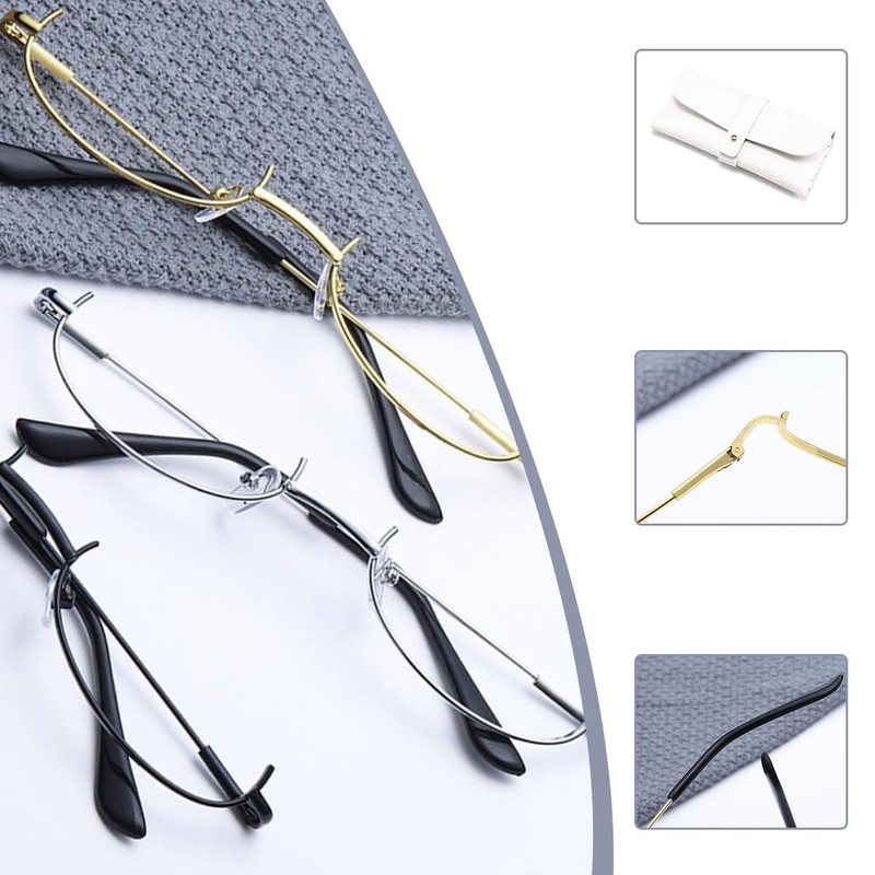 [Gianrght] No Lens Oval Half Rim Under Rim Bottom Frame