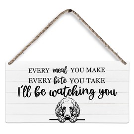 huester Poodle Dog Hanging Wood Plaque Sign, Poodle Decor, Poodle Dog Wall Decor, Poodle Gifts for Women, Dog Mom Gifts, Gifts for Dog Lovers, Dog Signs for Home Decor, Dog Room Decor, 12x6 inches