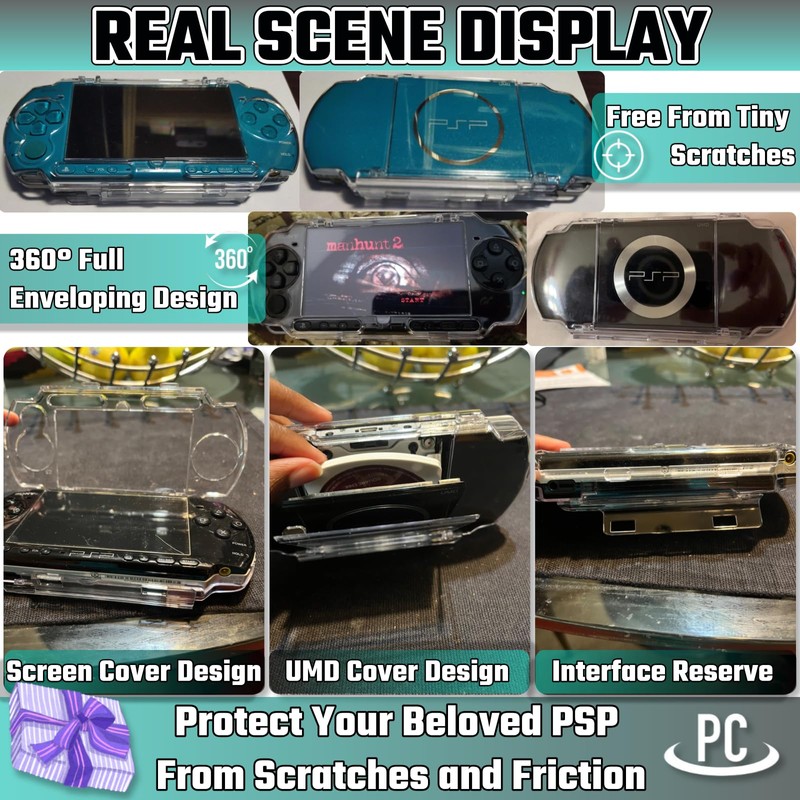 Clear Full Hard Protective Shell for PSP 1000 Series with