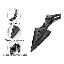 THE9SHOP Collar Acero Inoxidable Dije Flehca Cadena Vintage Hombre