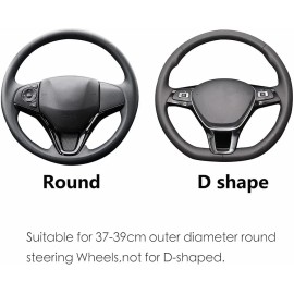 15" Steering Wheel Cover Genuine Leather For Honda Civic Accord CR-V