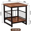 End Table, Industrial Side Table with 2-Tire Storage Shelf, 180LBS