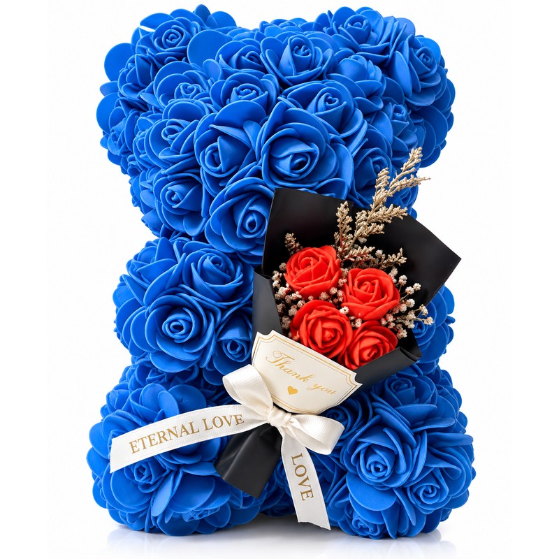 Rose Teddy Bear for Romantic Gifts – Artificial Rose Bouquet