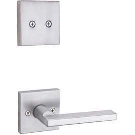 Kwikset 973HFLSQT-26DV1 Dummy Interior Halifax Lever Trim with Square Rose New Chassis Satin Chrome Finish