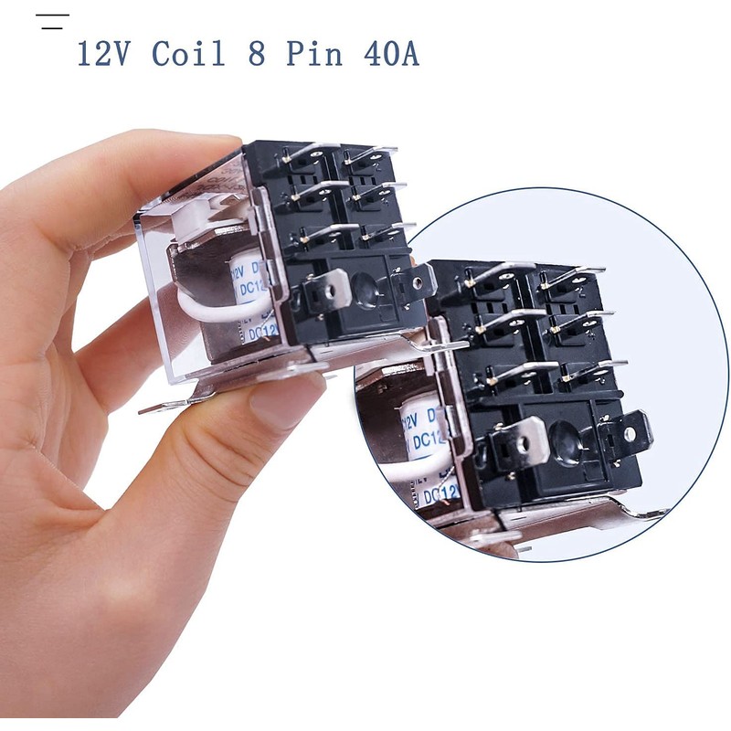 Taiss/JQX-12F 2Z DC 12V Coil 8 Pin 30A DPDT 2NO