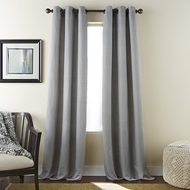Stratford Park Grommet Curtain Panel Pair, Header Size 2", Room Darkening, Grey, Set of 2, Size 37 x 84 (Dean2)