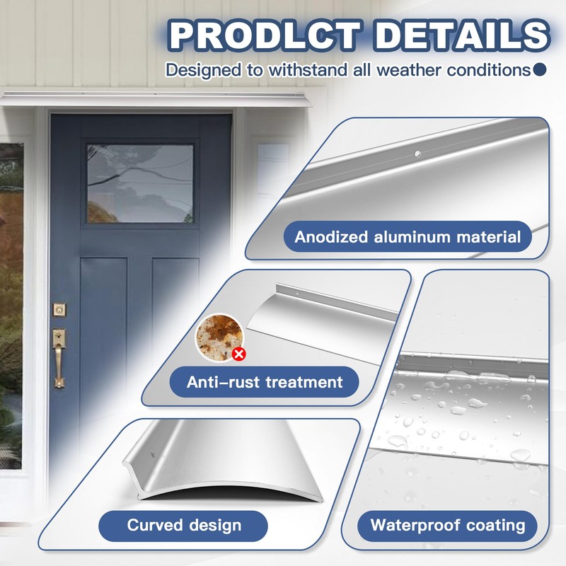 3PCS 40inch Door Rain Drip Guard for Windows Drip Cap