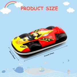 Gxhong Racing Car Pencil Case, 3D Cars Children's Pencil Box, Red Racing Car Bag, High Capacity, Ideal for Boys and Girls, Back to School or Birthday Gift, d'Alene to, Childrens
