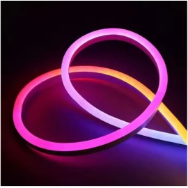 Smart App & Voice Control Cuttable LED Neon Light Strings IP65 DC5V WS2812B Remote Control PVC Dimmable for Home DecorationsEmitting Color: RGBIC, Lamp Power(W): 5, Length: 5 meters