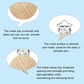 Pack of 10 Dummy Clips, Natural Dummy Clips, Wood, Non-Toxic, Dummy Clip Holder