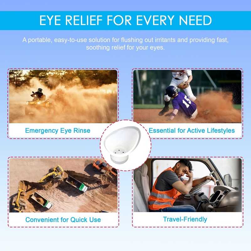 WASH+OUT Portable Eye Wash Cup – Emergency Eyewash Device for