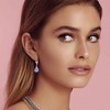 Austrian Crystal Baroque Drop Leverback Earrings for Women Fashion 14K