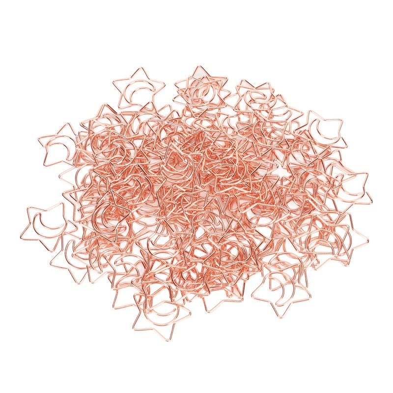 100pcs Star Moon Paper Clips Prevent Rust Skid Resistance Cute