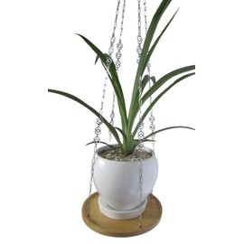 ATLanyards Plant Shelf | Double Diamond Indoor Hanging Plant Shelf | Plant Hanger | Stainless Steel Floating Shelf (25.5" - 3 Charm Sets)