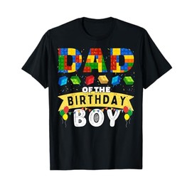 Dad of the birthday boy Building Blocks Master builder T-Shirt