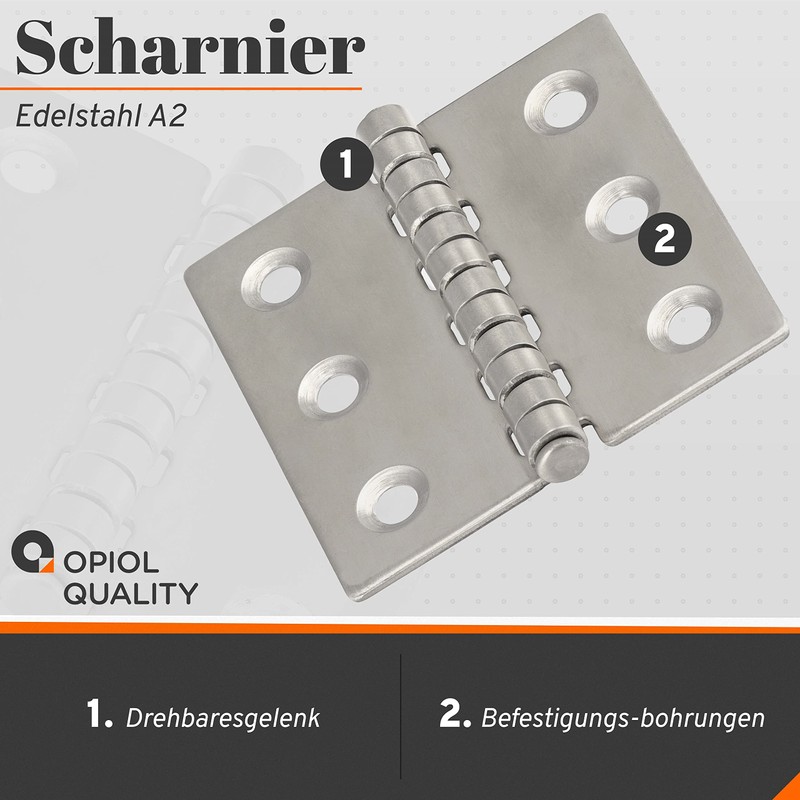 OPIOL QUALITY® Hinge punched 60 x 60 mm made of