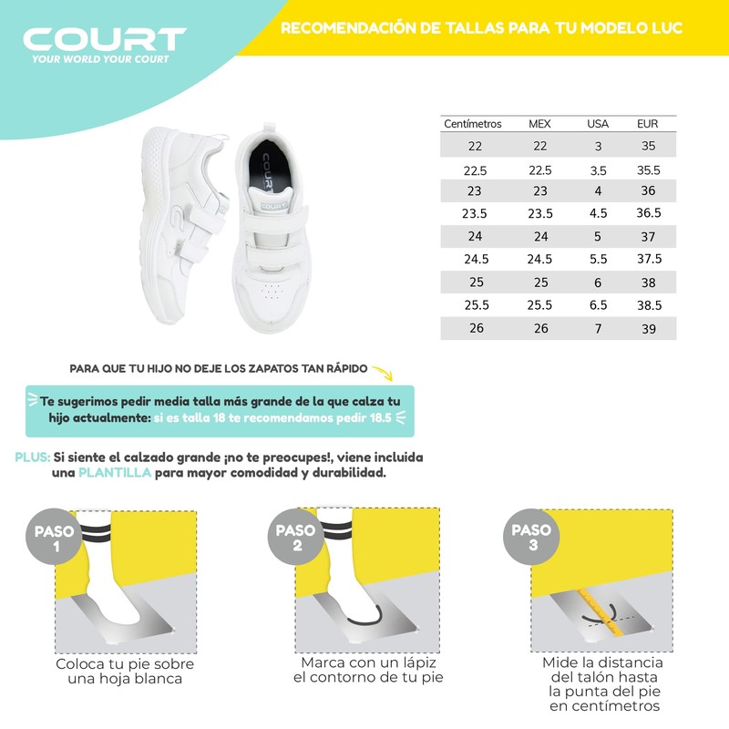 Court Zapatilla Niño Blanco 26 EU