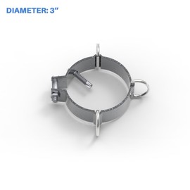 E&K Sunrise 3" Diameter D-Ring Clamp for Sun Shade Sail Pole Accessories, Sun Shade Sail Pole, Canopy Support Poles