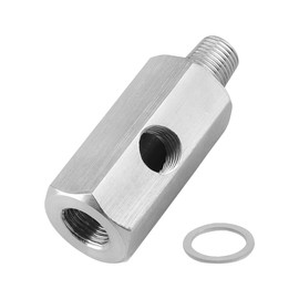 Zpana Car Oil Pressure Sensor Adapter 1/8 NPT Female to Male, T Fitting with 1/8 NPT Side Port, Turbo Oil Line Gauge Adapter, Vehicle Oil Pressure Tee Fitting, Compatible with Civic, Atlas, Fido