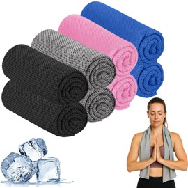 Gym Towel, Cooling Towel, 8 PCS 100x30 cm Quick Dry Towels Set with 4 Colors, Soft & Breathable Microfibre Cooling Towels, Sports Towel for Neck, Yoga, Outdoor, Golf, Running, Hiking, Sports & Camping