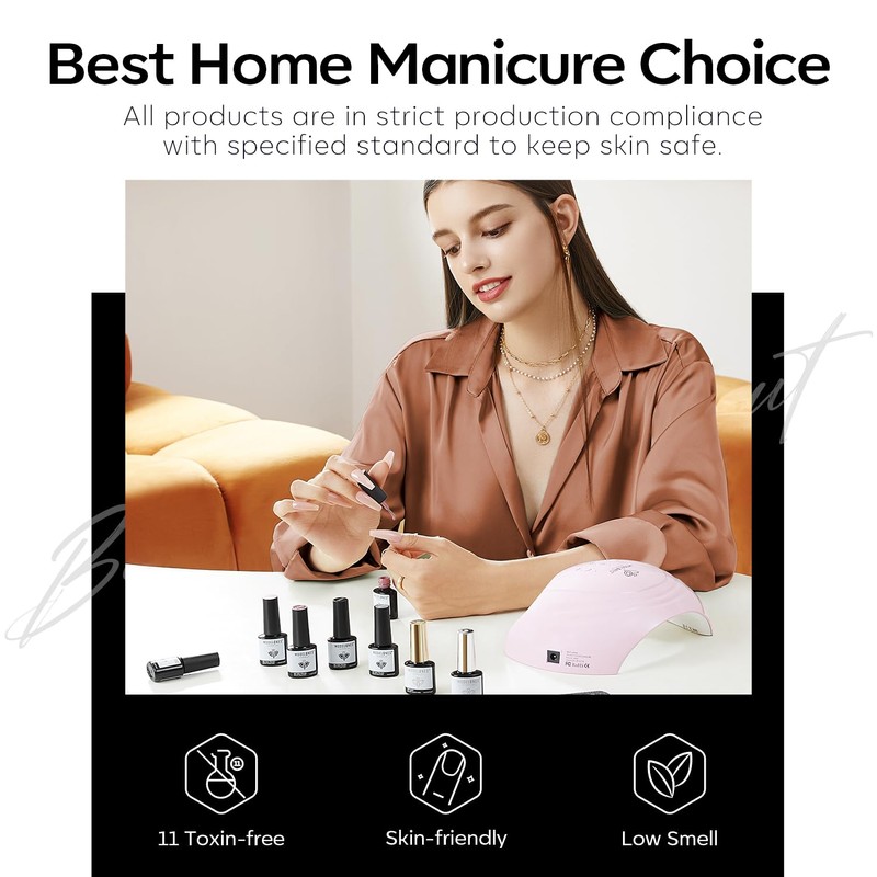 Modelones Color Gel Nail Set 6 Colors Black Milky White
