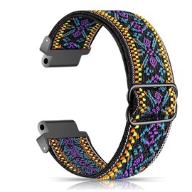 Compatible with Garmin Forerunner 235 Bands for Forerunner 220/230/235/620/630/735XT/235 Lite Women Men,Adjustable Replacement Stretchy Solo Loop Elastic Nylon Sport Strap for SmartWatch (BOHO)