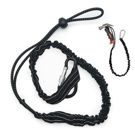 Pack of 2 Tool Lanyard, Tool Lead Fall Protection, Tool Rope with Carabiner Hook, Tool Fall Protection, Elastic Safety Rope with Aluminium Carabiner for Roofers