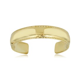 AVORA 10K Yellow Gold Adjustable Toe Ring with Fancy Milgrain Border