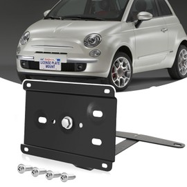 Anti - Theft License Plate Holder License Plate Frames with Plum - Screw Compatible with Fiat 500 Pop/Sport/Lounge 2007-2018- Durable, No - Drill Installation