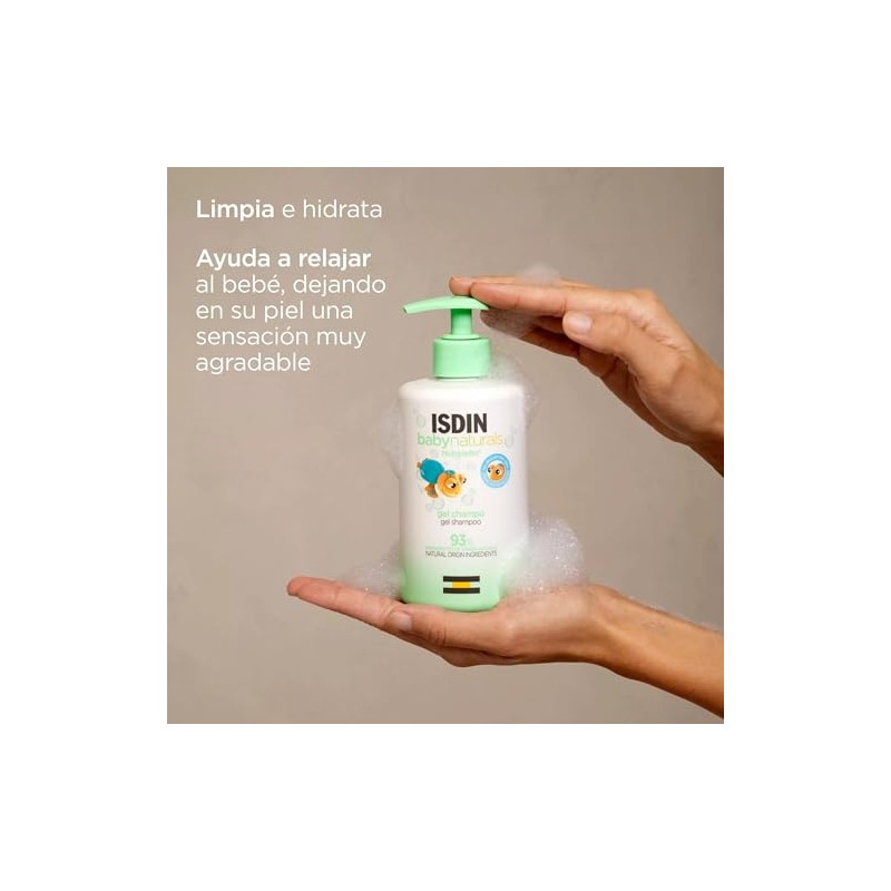 ISDIN Baby Naturals Shampoo para Bebé, con un 93% de
